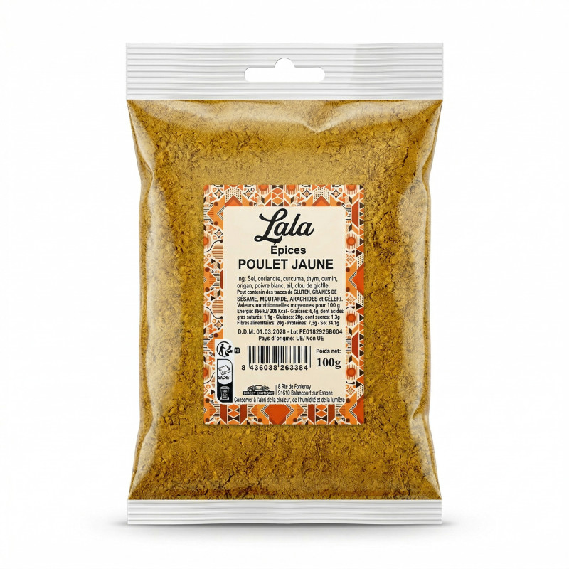 EPICES POULET JAUNE LALA 20X100G